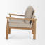  Ensemble de huit chaises avec accoudoirs en tissu gris et brun