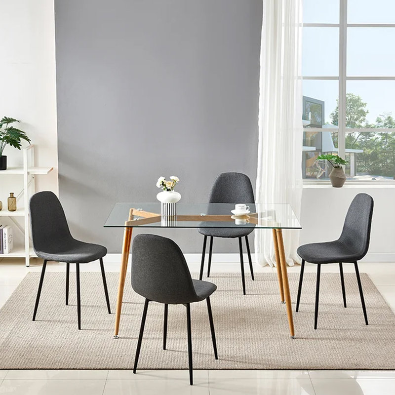 Ensemble de salle à manger rectangulaire Calvete L 52 po x l 33 po, Gris