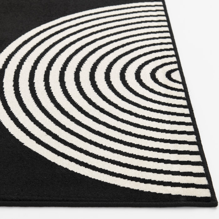 Wade Logan® Bailye Machine Tufted Black/White Indoor/Outdoor Rug ...
