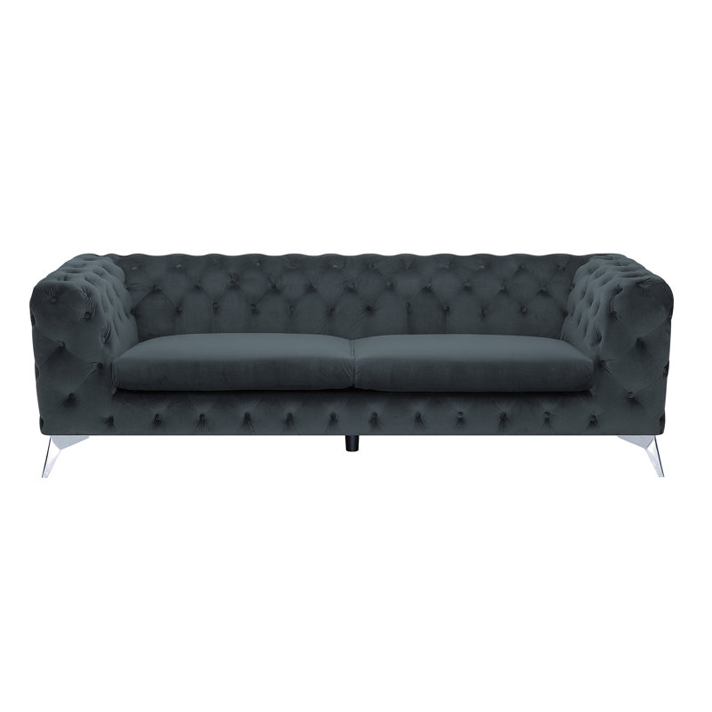 Buster Velvet Sofa, Grey