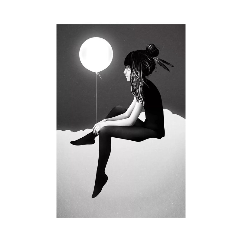 «No Like Thing As Rien by Night» par Ruben Ireland - impression d'art graphique, Toile tendue, H 12 po x l 8 po x P 0,75 po