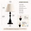 Lampe de table 18,5 "à abat-jour classique en tissu