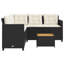 Canapé de patio en L en polyester noir Latitude Run® avec table et coussins