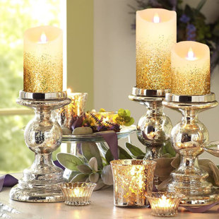 3pcs/set Glass Candle Holder, Tea Light Candle Holders,Tall Tealight Candle  Holder For Table Centerpiece ,Clear Candleholders For Pillar Candles, Floa