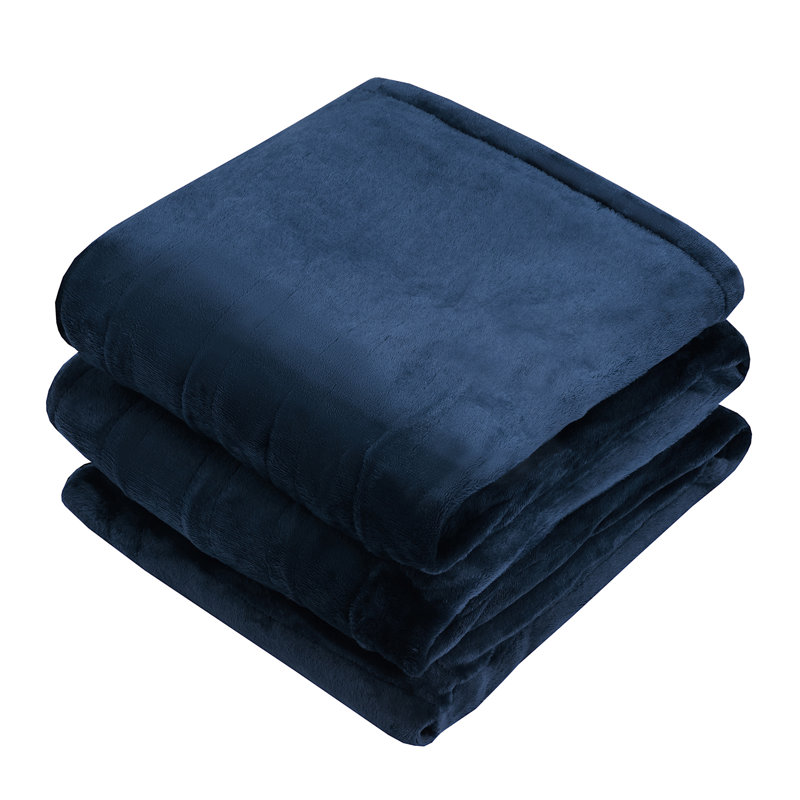Heated Throw Blanket, Blue, 84" W x 62" L