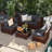 4 - Person Outdoor Wicker Patio Conversation Furniture Set-2005440949