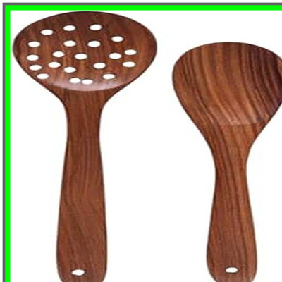 Wooden spatula and spoon set for cooking and serving