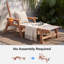 Chaise longue pliante à 5 positions, chaise d'extérieur en textilène avec cadre en PEHD et porte-gobelet pour piscine, patio et jardin
