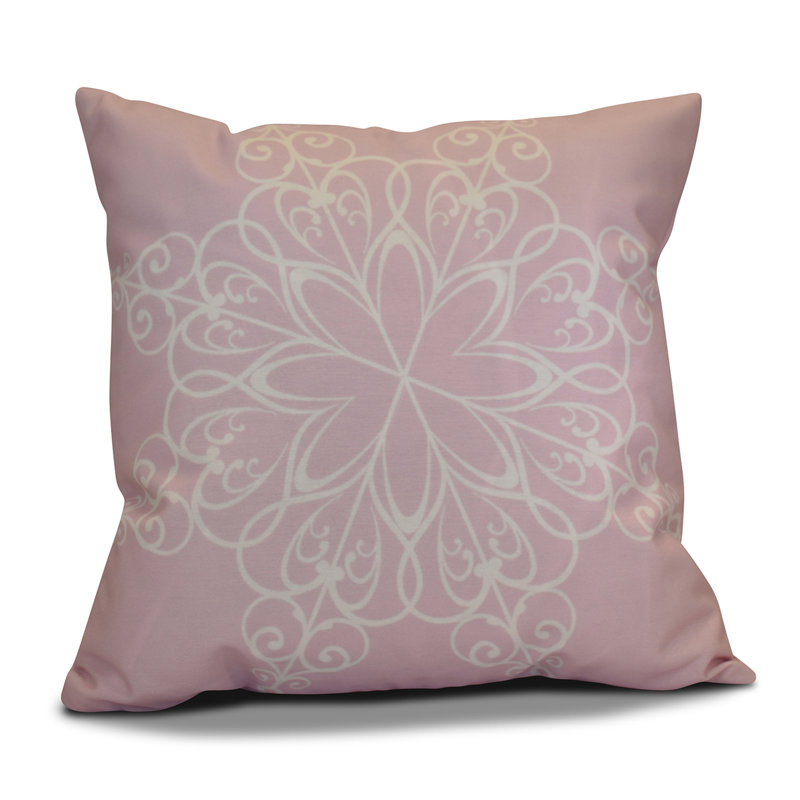Holiday Wishes Geometric Outdoor Reversible Throw Pillow, 18" H x 18" W, Light Pink