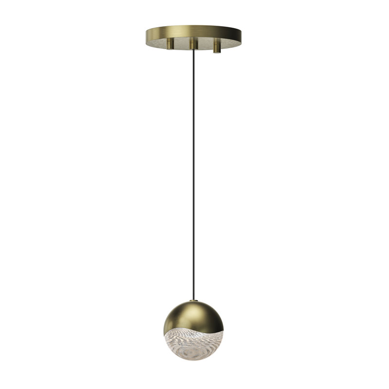 Grapes 1 - Light LED Pendant, 3.25" H x 3.25" W x 3.25" D, Brass