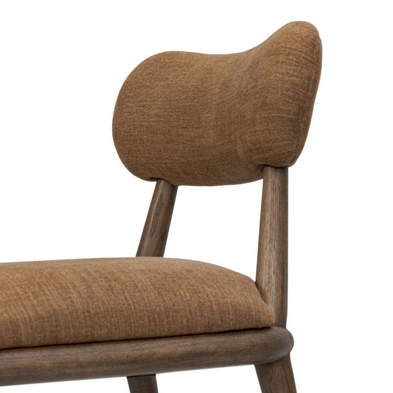 Juna Upholstered Dining Chair, Brown, Vintage Brown Oak