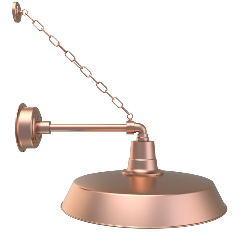 Luminaire de grange d'extérieur à DEL Haleigh, 10" H x 22" L x 23" D, Vert rétro