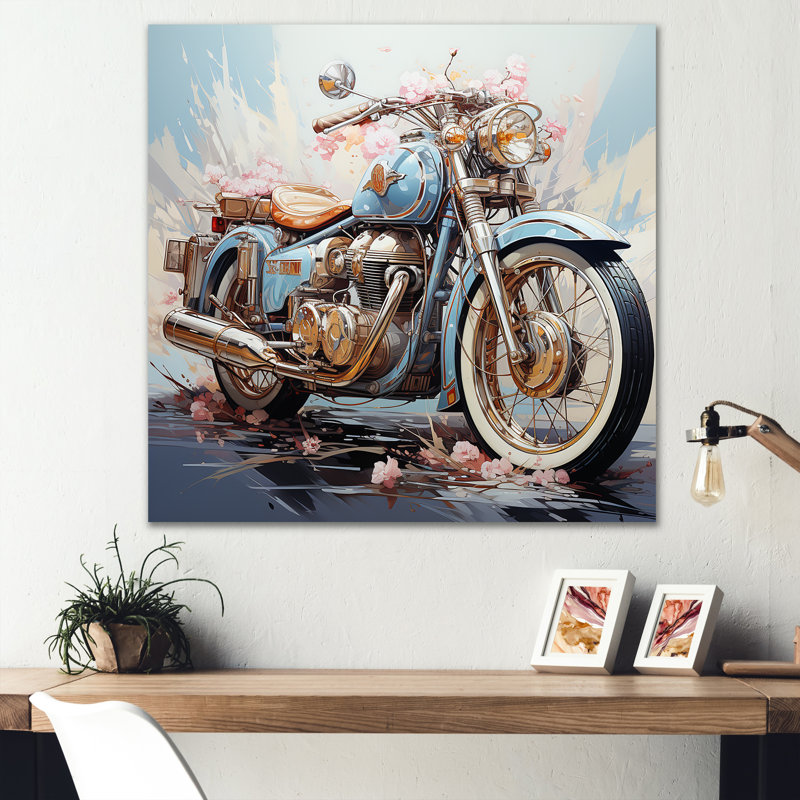 Motocyclette la liberté attend sur toile, H 30 po x l 30 po x P 1 po, Toile tendue