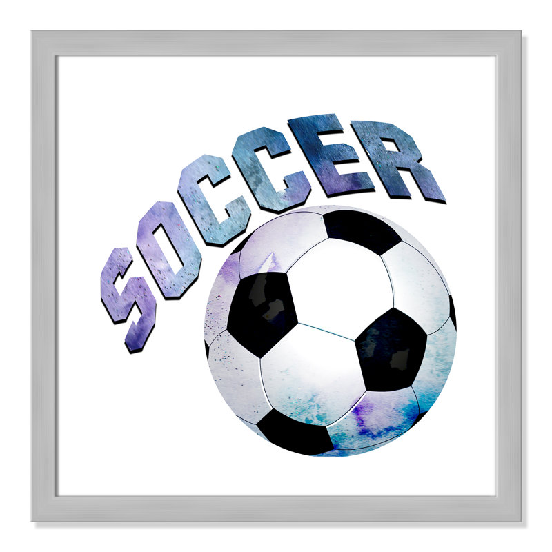 Fille de football 1, H 24,5 po x l 24,5 po x P 0,63 po, Encadré plat argent