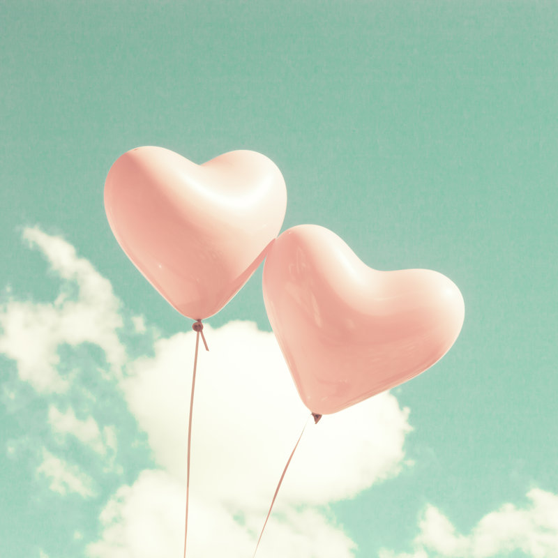 Two Hearts - Wrapped Canvas Print, 76cm H x 76cm W