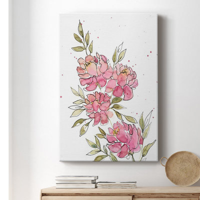 Aquarelle, fleurs I sur toile