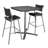 NPS Café Time Adjustable-Height Table, Charcoal Slate Top, Silver Frame