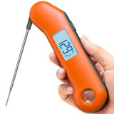 Professional Meat Thermometer Digital, Ultra-Fast 0.5 Sec Instant Read, NIST Certified ±0.5°F Accuracy, 100% Waterproof, Auto-Rotating Backlit Display, Lift-To-Wake, For BBQ/Candy