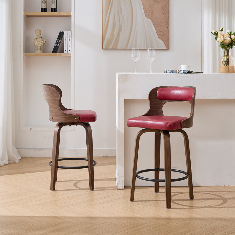 Swivel Counter & Bar Stools, Red