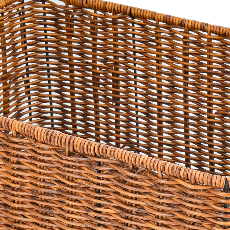 Bay Isle Home Wicker Storage Box With Lid, Natural Hand-Woven