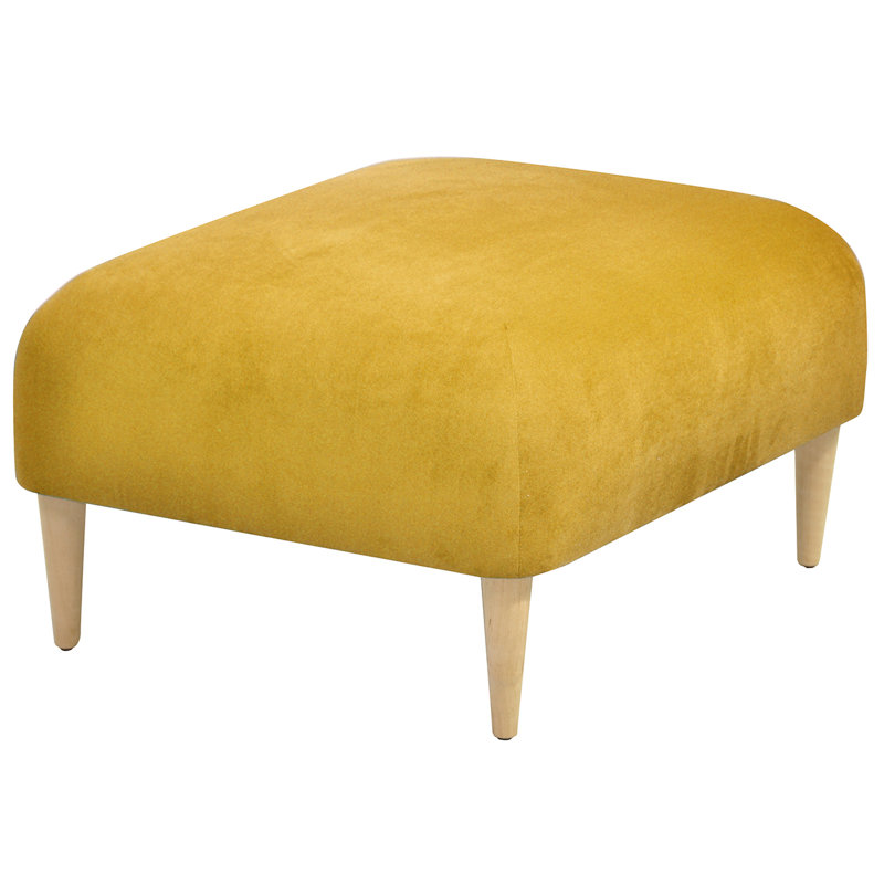 Jupi 60cm Wide Square Cocktail Ottoman, Yellow