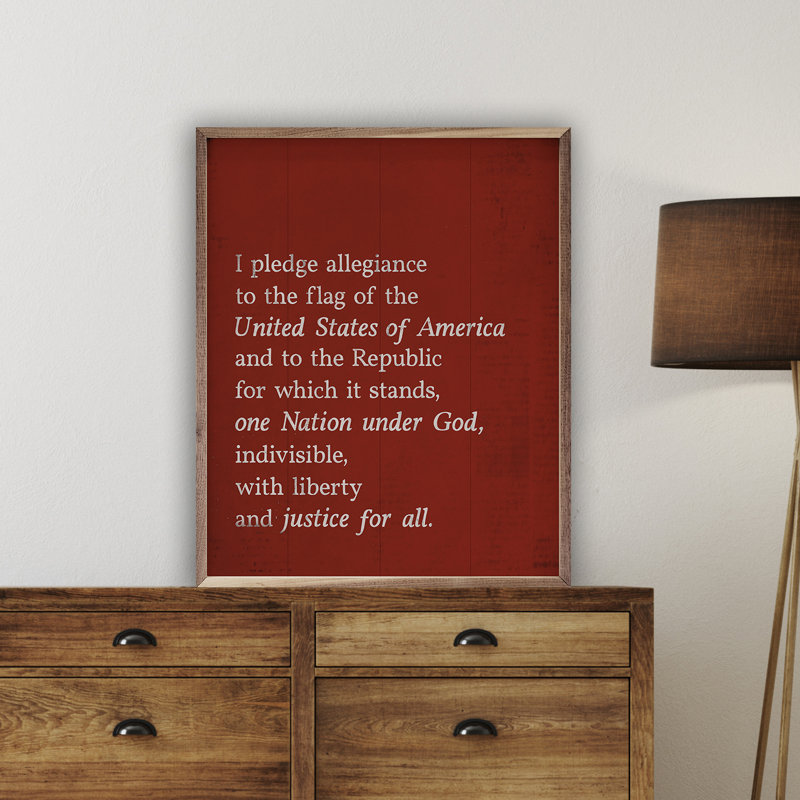 «Pledge of Allegiance», rouge rétro, H 30 po x l 24 po, Rouge
