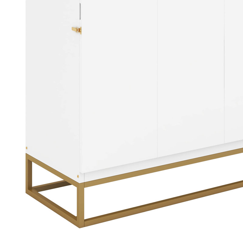 Grand lit escamotable avec pieds en fer, Blanc