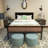 Babbitt Vegan Leather Metal Platform Bed-262917851