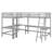 Wood Twin Size L-Shaped Loft Bed with Ladder and 2 Built-in L-Shaped Desks-1497687141