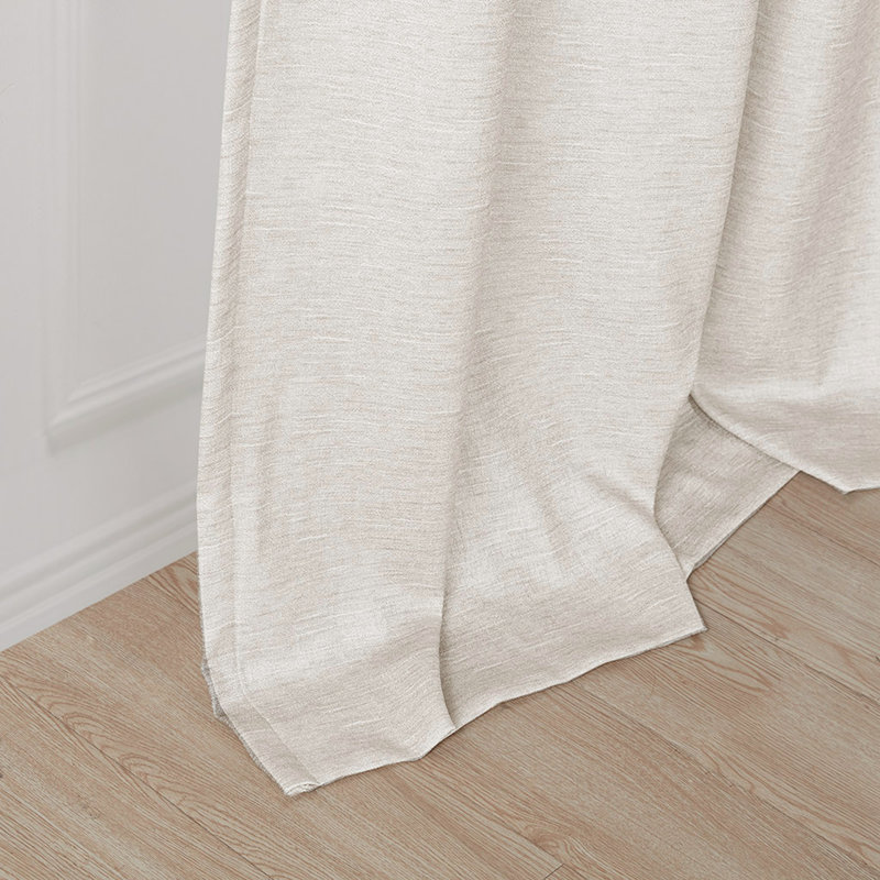 Paire de rideaux occultant en polyester Terase, Crème, crème