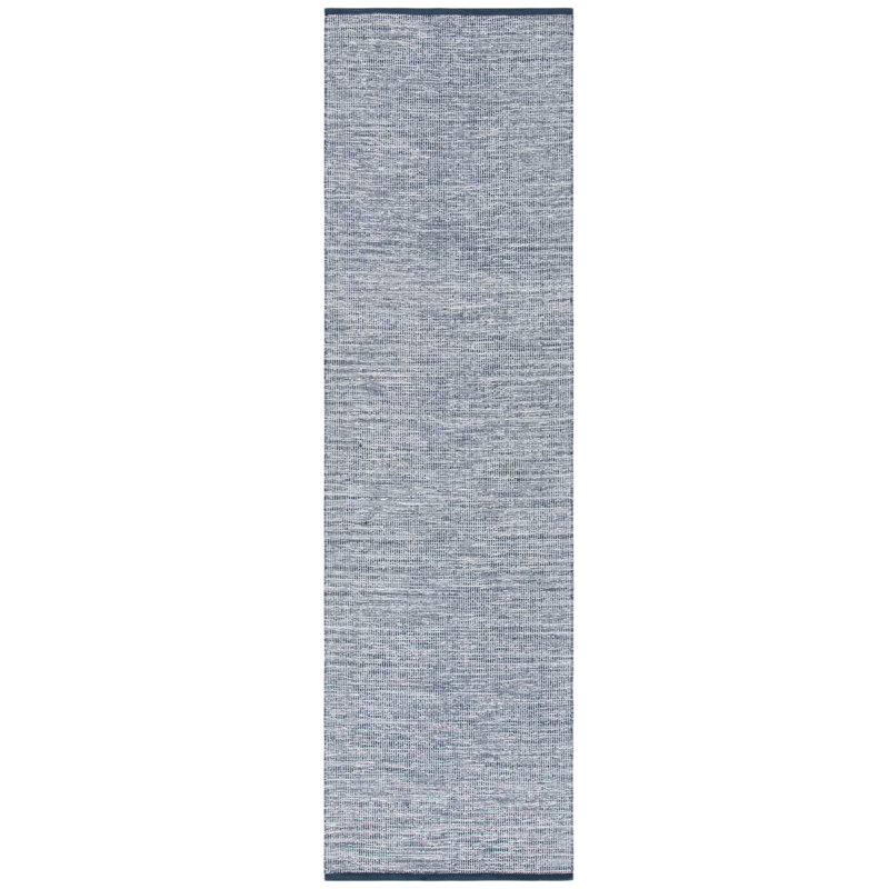 Dunlap Flat Weave Cotton Navy/Blue Modern Rug, Runner 2'3" x 6'