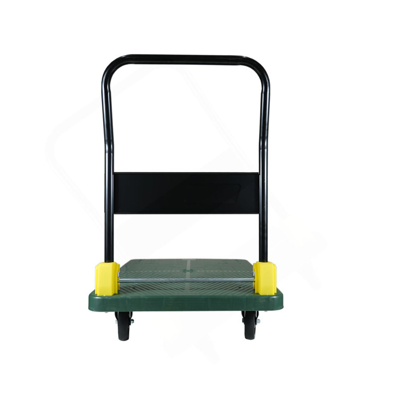 Chariot pliable à poussoir avec plateforme, 880 lb Capacité de poids, 2 roues de frein pivotantes