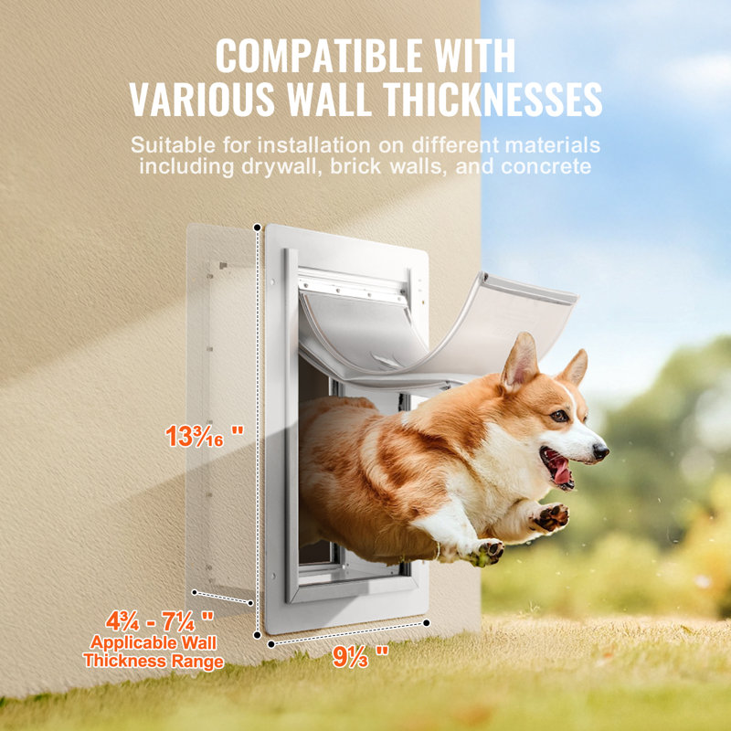 Iron Pet Door, 33.5cm H x 23.7cm W x 13.5cm D