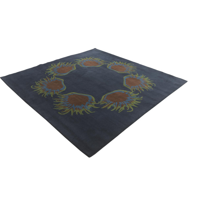 Tapis carré bleu marine Orlando
