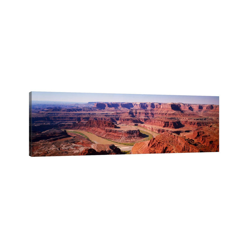River flowing through a canyonCanyonlands National Park, Utah, USA 1 Piece Panoramic Wall Art on Canvas, Wrapped Canvas