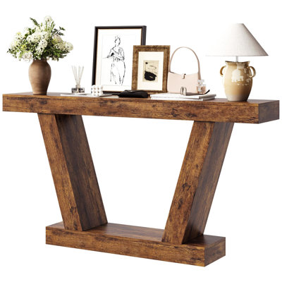 Console Sofa Table, 2-Tier Farmhouse Narrow Table Behind Couch Sofa, Extra-Long, Accent Entryway Table