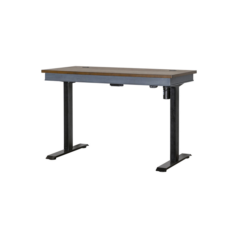 Bureau debout à hauteur ajustable Vivienne, Noir / bleu cendré