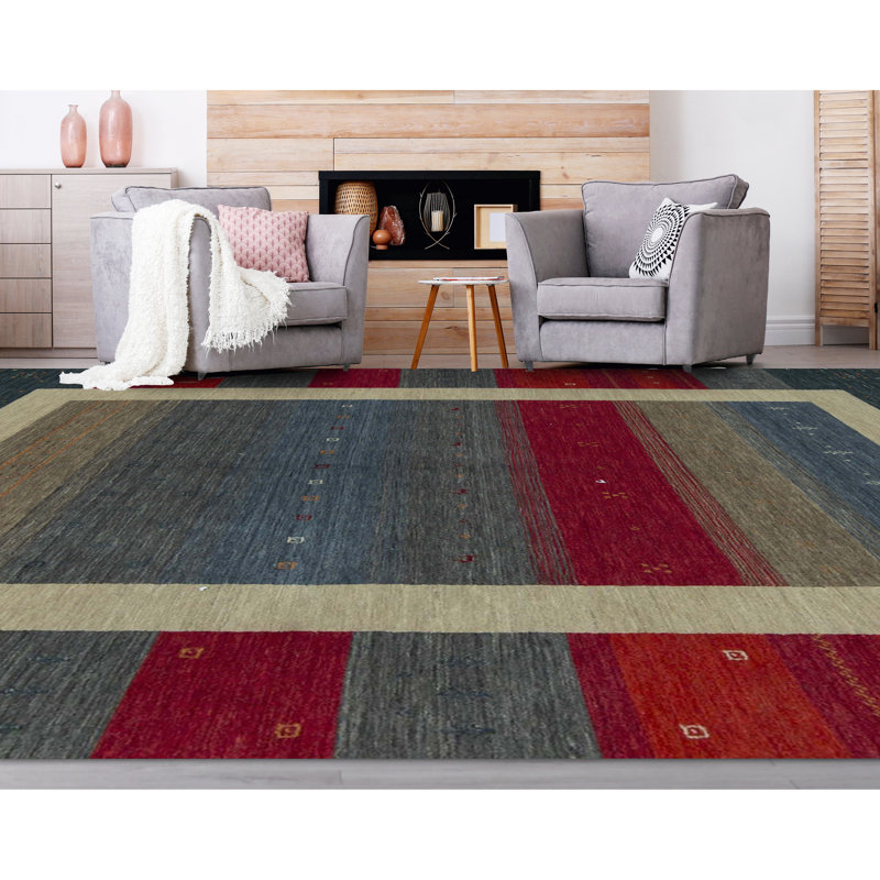 Wool Striped Area Rug