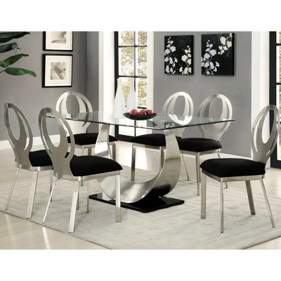De 2 chaises de salle à manger, microfibre et métal, dossier ovale, siège rembourré, chaises d'appoint en métal de fabrication 2, noir et argent, pour une utilisation dans la pièce
