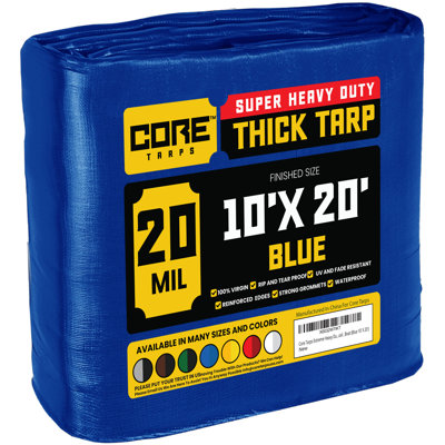 20 Mil Heavy Duty Polyethylene Tarp, Waterproof, UV Resistant