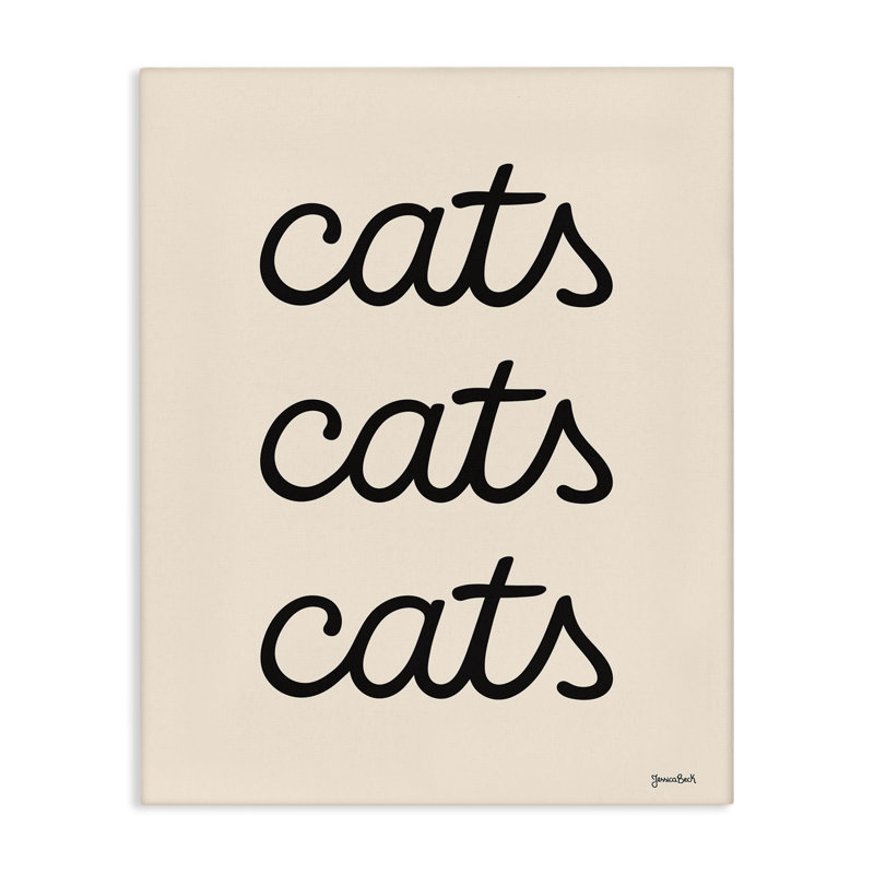 «Cats Repeating Script» par Jessica Beck, H 40 po x l 30 po