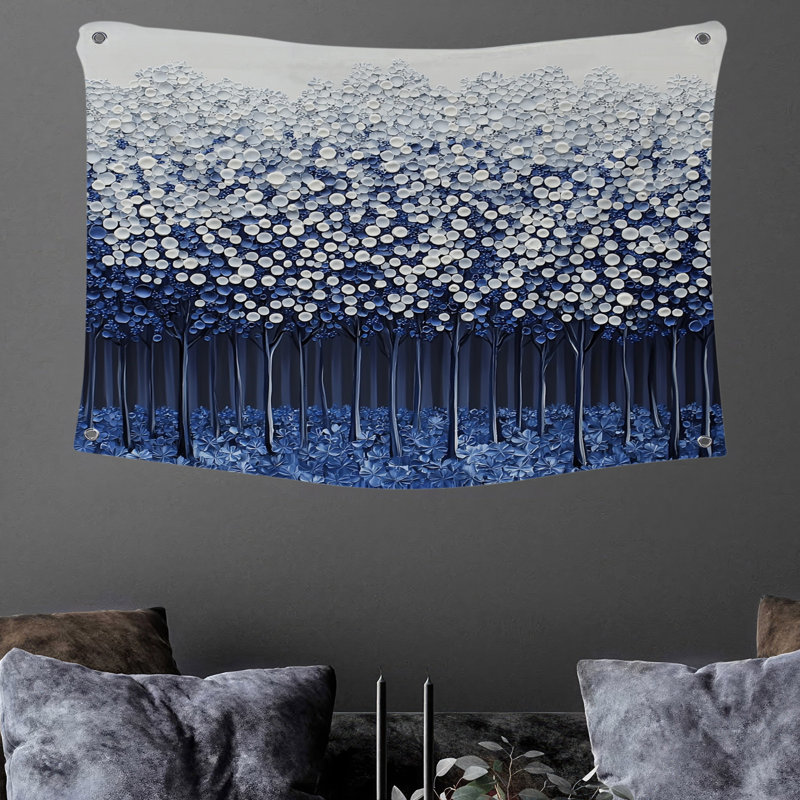 Tapisserie murale arbres - Décoration murale nature, H 88 po x l 104 po