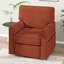 Fauteuil d'appoint pivotant à 360 °, fauteuil en tonneau Chenille avec poches latérales pour le salon, conception ergonomique-266126768