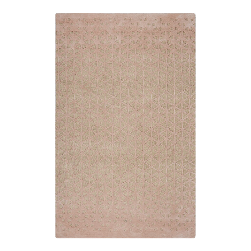 Pearly Geometric Area Rug in Beige/Pink, Rectangle 8' x 10'