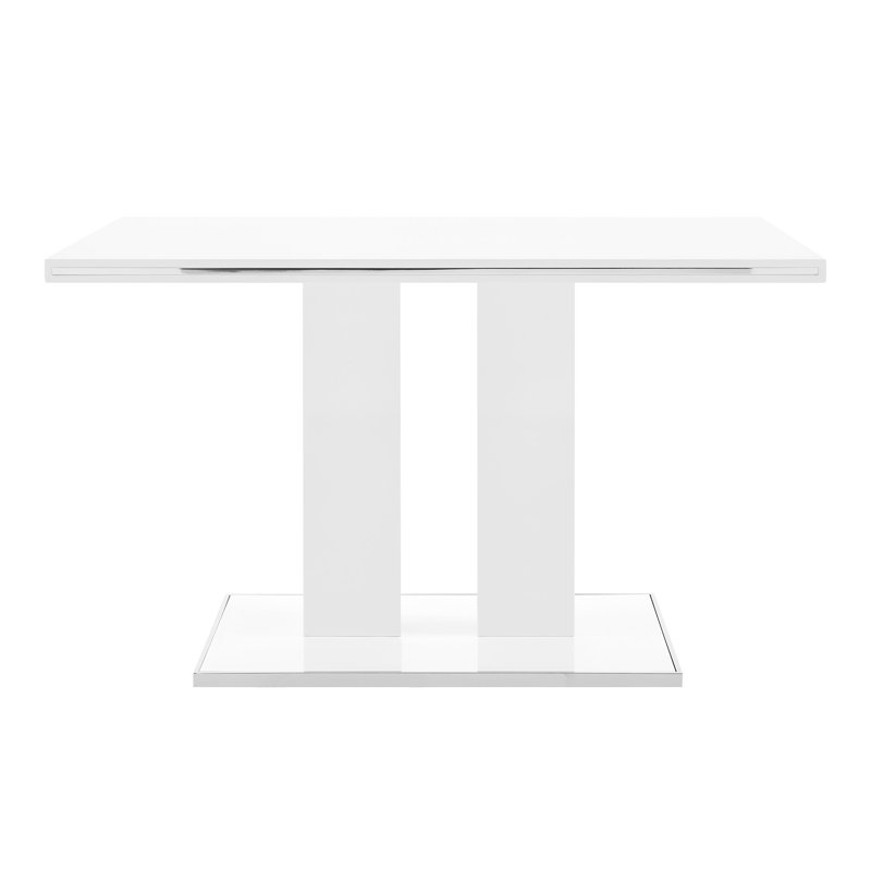Darcie Rectangular Glass Top with Stainless Steel Base Dining Table