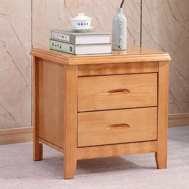 Didde Wood Storage Nightstands Coffee Bedroom Bedside Table Desk with Drawers, Cherry