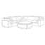 Canapé modulaire capitonné gris 6 pièces Keyes-1785518535