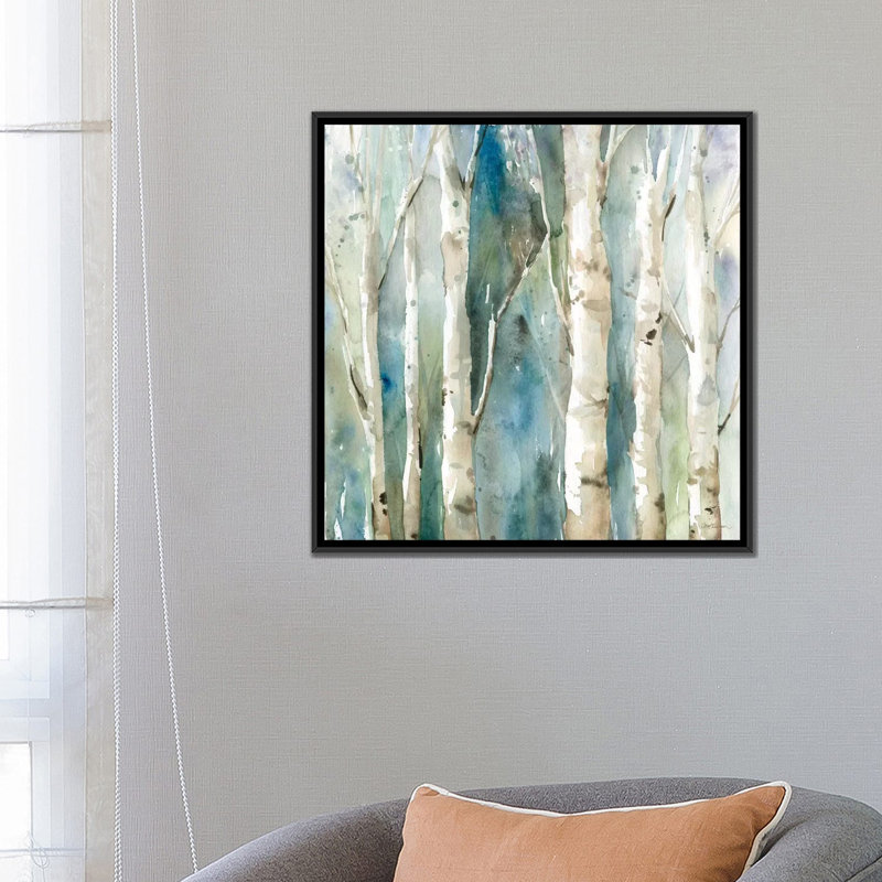 « river bouleau i », impression sur toile tendue, H 12 po x l 12 po x P 0,75 po, Pas de tapis, Toile tendue