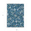 Tapis intérieur / extérieur floral 9 pi x 12 pi bleu marine lavable