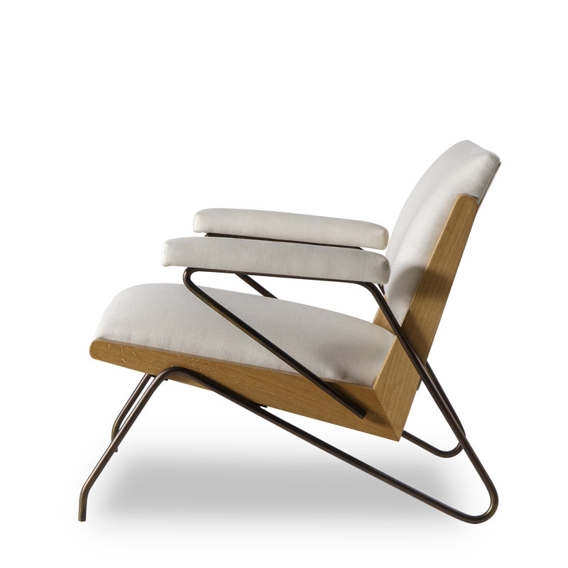 Armchair, White Acrylic Fabric.